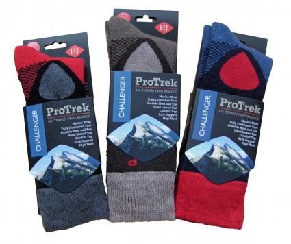 ProTrek Challenger socks - Merino wool cushioned socks for walkers 
