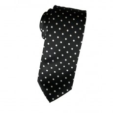 Silk tie: black with white spots