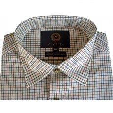 Viyella tattersall mini check men's shirt VY2100 in Plum (colour 216)