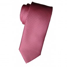 Silk tie: pink with navy blue pin-dots