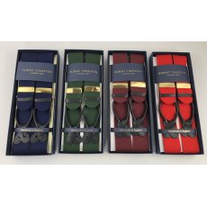 Albert Thurston wool boxcloth braces with leather end fittings for buttons