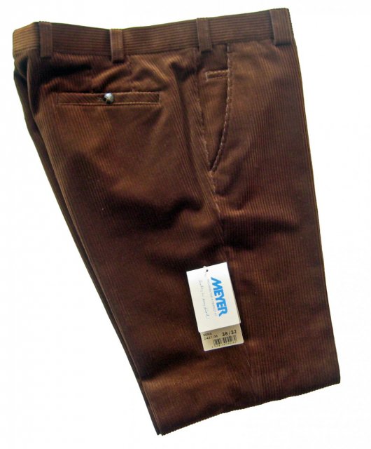 Dark brown corduroy trousers for men