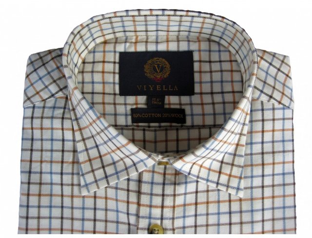 Viyella tattersall check mens country style shirt - medium check Russet 114