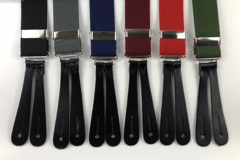 leather end braces in six different colours from Aidan Sweeney