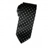 Black silk tie with small white spots