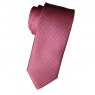 Pink silk tie with navy blue pin dots or micro-spots