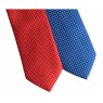 Red silk tie with tiny white dots