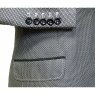 Black velvet collar on tweed suit