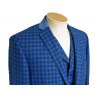 3 piece suit in bright blue tweed check