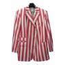 pink and white striped jacket