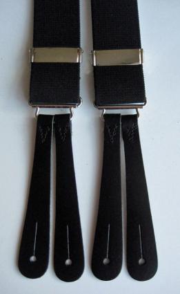 BLACK extra strong braces in clip and leather end online now