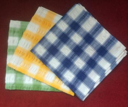Seersucker napkins to match our seersucker tablecloths