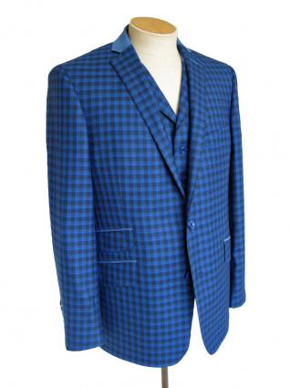 Stunning made to measure jacket and waistcoat in blue check