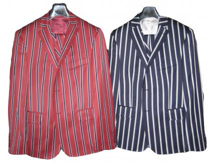 Made to measure suits in bold stripes for London customers