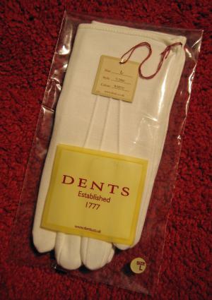 White cotton gloves from Dents 