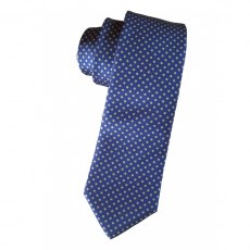 Silk tie: blue with small pale blue spots