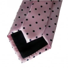 Silk tie: pale pink with navy spots