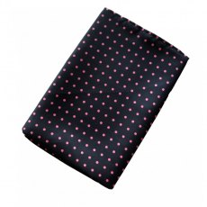 Silk handkerchief: navy with pink spots