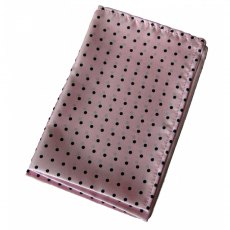Silk handkerchief: pink with navy blue spots