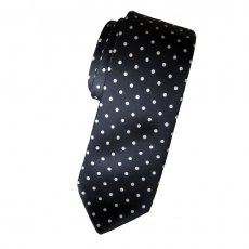 Silk tie: navy with white spots