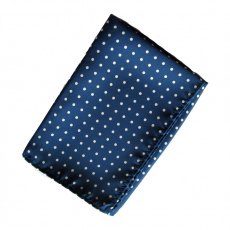Silk handkerchief: French blue with white spots