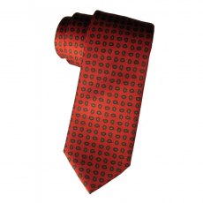 Silk tie: small red Paisley pattern