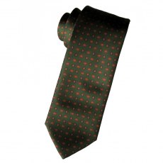 Silk tie: small green Paisley pattern