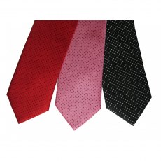 Silk tie: pink with navy blue pin-dots