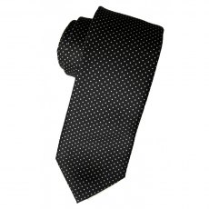 Silk tie: black with white pin dots