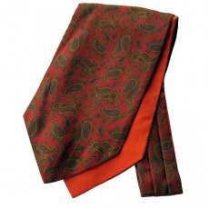 Silk cravat russet with medium Paisley pattern