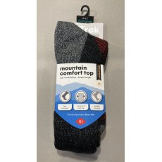 ProTrek Mountain Comfort Top sock by HJ Hall in slate/grey, navy/red, green/grass