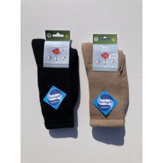 H J Hall diabetic socks in wool: size 4-7, in black & oatmeal