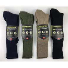Commando tough wool blend socks by HJ Hall in navy, olive, khaki, &  black