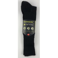 Commando tough wool blend socks by HJ Hall in olive &  black