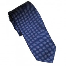 Silk tie: blue with small red & blue squares