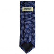 Silk tie: blue with small red & blue squares