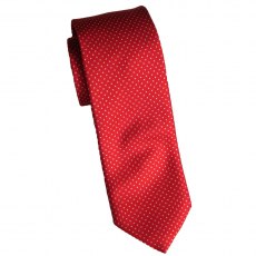 Silk tie: red with white pin-dots