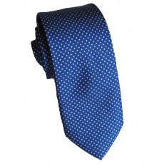 Silk tie: royal blue with white pin-dots