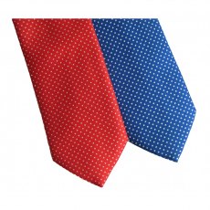 Silk tie: royal blue with white pin-dots