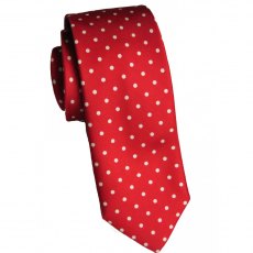 Silk tie: red with white spots