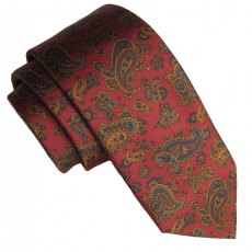 Paisley silk tie: russet (reddish brown)