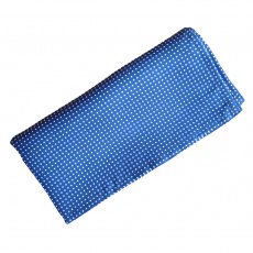 Silk handkerchief: royal blue with white pin-dots/spots