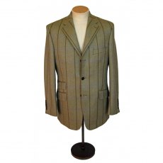 Windowpane check tweed jacket