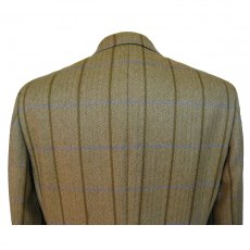 Windowpane check tweed jacket