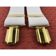 White braces with gold clips