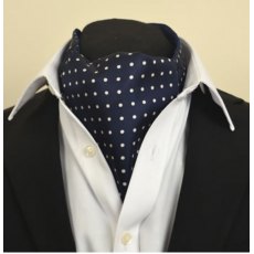 Silk cravat: dark navy with white spots