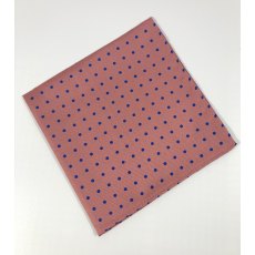 Silk handkerchief: mid pink with mid blue spots