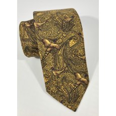 Silk tie: gold pheasant design