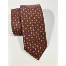 Silk tie: brown with small Paisley pattern