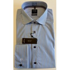 Olymp striped blue shirt with contrast buttons Olymp striped blue shirt with contrast buttons